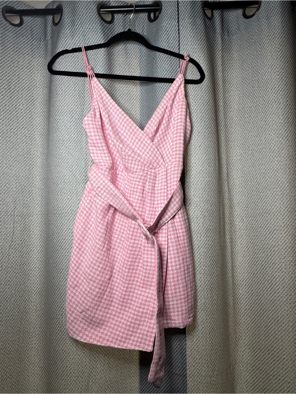 Fashion Nova Pink & White Tweed Romper